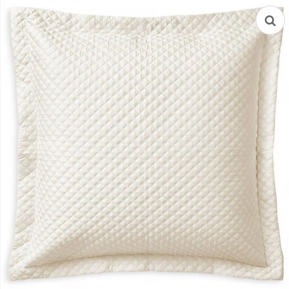 Ralph Lauren Wyatt Diamond Quilt Throw Pillow Ivory 20"